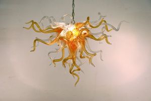 Lámpara de araña de cristal de Murano de arte moderno de estilo pequeño dorado claro para decoración de cocina