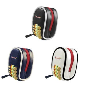 Sacs de golf Sac de balle Mini Double taille Pack Zipper en cuir Portable contient 2 balles enfichables Tee Fournitures 231102