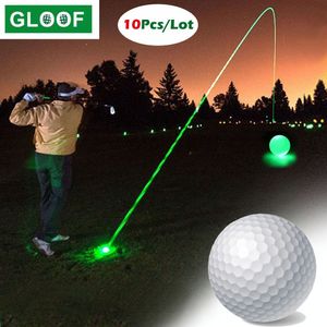 Balles de golf 10PcsLot Night Luminous Light Up Bright Glow Ball réutilisable 221203