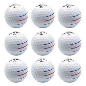 Pelotas de golf 12 PCS 3 Líneas de color Objetivo Súper larga distancia Bola de 3 piezas para juego de competencia profesional Marca 231011