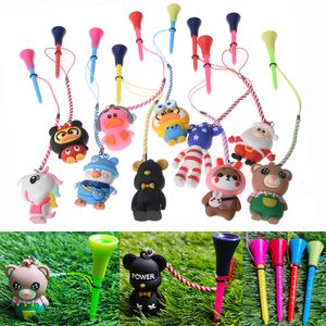 Golf Tees 6Pc sac 83mm Multicolore En Plastique Scale Tee Avec PVC Cartoon Pattern Ball Holder Empêcher La Perte En Caoutchouc Cadeau 230713