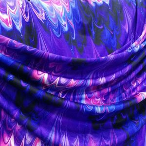 Buena tela de natación estirada de color púrpura algodón/spandex tejido tejido púrpura tela impresa tela de costura traje de baño de bricolaje deportivo