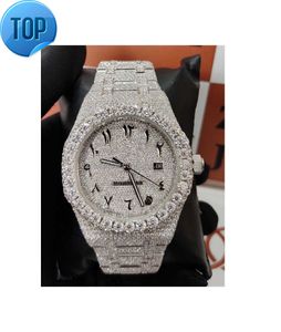 Reloj de diamantes de moissanita helado de buena calidad, reloj de diamantes incoloro para hombres y mujeres, la mejor calidad, precio al por mayor