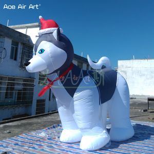 Bonne vente mascotte gonflable Promotion extérieure Air soufflé Husky sibérien animal pour la décoration d'hiver faite par Ace Air Art