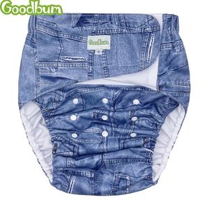 Goodbum Pañales de tela para adultos Reutilizables Los ancianos Pañales lavables Pantalones de incontinencia transpirables Color puro El ajustable 201117