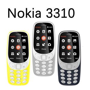 Téléphones cellulaires rénovés d'origine Nokia 3310 2G GSM 2,4 pouces 2MP Caméra double sim