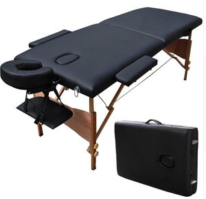 Goplus - Mesa de masaje portátil de 84 pulgadas de largo, para cama de spa facial, tatuaje con funda de transporte gratis, color negro
