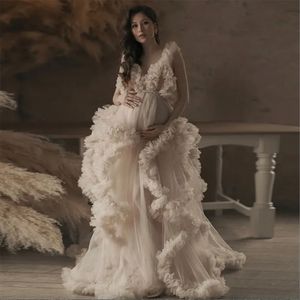 Robe de nuit d'illusion magnifique, à volants blancs, vêtements de nuit de fête, sur mesure, de luxe, Robes de mariée, 2023