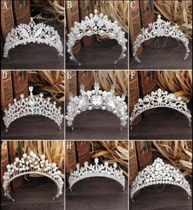 Magnifique argent étincelant grand mariage Diamante Pageant diadèmes bandeau cristal couronnes de mariée pour les mariées cheveux bijoux casque 3698760