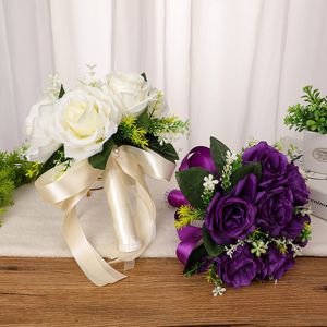 Magnifique Bouquet de mariage en soie, Simulation de fleurs, Rose, accessoires de mariage de petite taille, décoration de demoiselles d'honneur