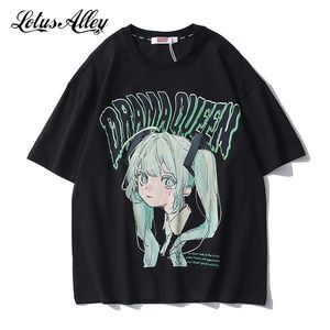 Camiseta gótica de Anime Japón Harajuku 90s camiseta gráfica de gran tamaño Streetwear camiseta de manga corta camisetas Comic hombres mujeres 210714