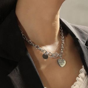 Goth Lover – collier avec serrure en forme de cœur, en fer et métal, Punk, couleur argent, épais, bordure cubaine, longue chaîne, bijoux esthétiques, ras du cou