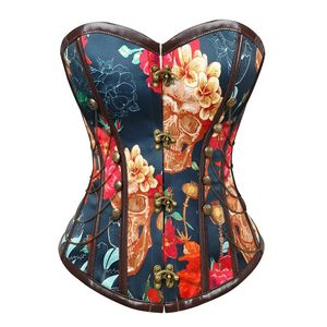 Corset de cour gothique, motif de crâne de squelette, chaîne rétro minoritaire pour femmes, Sexy, sous le buste, entraîneur de taille, 220524