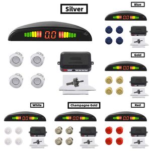 Kit de capteur de stationnement LED de voiture GPS 4 capteurs 22 mm Affichage de rétroéclairage Système de moniteur radar de secours inversé 12V 8 Couleurs GPS GPS