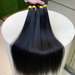 Grade 12A Cheveux Humains Non Transformés Armure Brésilienne Malaisienne Indienne Péruvienne Cheveux Bruts Os Raides Bundles 1 Pièce 100g / pcs Extensions de Cheveux pour les femmes noires