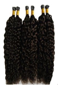 Grade 7a Non Transformé Vierge Mongole Crépus Bouclés Cheveux Italien kératine Fusion Bâton I TIP Extensions de Cheveux Humains Afro Crépus Bouclés H3351105