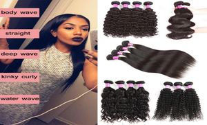 Grade 8A Brésilien Vierge Coiffes 3 Poucles malaisiens Indian Peruvien Body Deep Wave Straight Curly Human Heum Hair Extensions 7961939