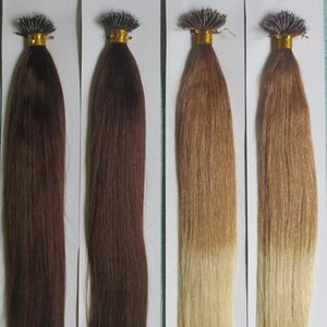 Grade 9A100 Human Hair Nano ring Straight Hair extension 1gstrand100sLot 7Colors for choice dhl4485444