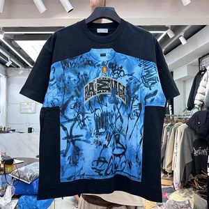 Camisetas de gran tamaño con grafiti para hombre y mujer, camisetas 2024ss