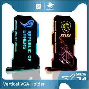 Cartes graphiques VGA Support Argb Personnalisable Vertical GPU Support PC Rog Support de carte vidéo Châssis Refroidisseur d'eau Custom Mod 5V 3Pin Dr Dhjbf