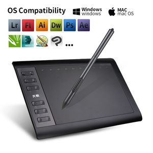 Graphics Tablets Pens 10moons 1060Plus Graphic Tablet 10x6 Inch Digital Drawing 8192 Levels BatteryFree Pen and Glove 230808