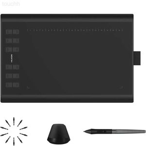 Tablettes graphiques Stylos HUION Inspiroy H1060P Tablette de dessin graphique avec stylet sans batterie à sensibilité à la pression 8192 et 12 touches de raccourci personnalisées 10 L230923