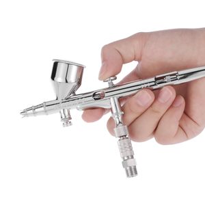 Freeshipping Gravity Feed Dual-Action Airbrush Kit spray gun aerografo for Art Paint Hobby Model Nail Air Brush 0.2/0.3/0.5mm 9cc