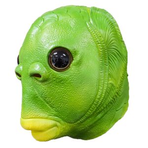 Masque facial de Cosplay de poisson vert, Costume d'halloween de pâques, accessoires de fête, masques HM1104