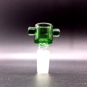 Glissière de bol en verre vert avec écran intégré 14mm 18mm accessoires pour fumeurs masculins pour plates-formes de Dab de Pieps à main
