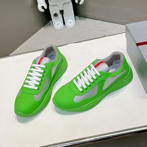 Cuero verde Costura de malla gris Zapatos deportivos casuales Zapatos para hombre con sentido superior Diseñador de lujo nuevos zapatos para mujer Zapatos para caminar al aire libre Zapatos de viaje Tamaños 35-48 + caja