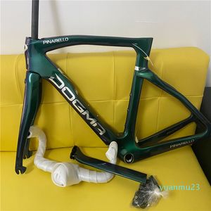 Camaleón verde y morado, todos los cuadros de bicicleta de carretera de carbono, horquilla, manillar, tija de sillín, frenos de disco mate brillante UD, cuadro de bicicleta de carreras de fibra de carbono completo