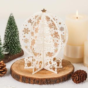 Tarjetas de felicitación 3D con sobre, tarjeta postal de bendición familiar para cumpleaños, regalos de Navidad, decoración navideña cortada con láser