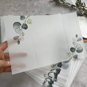 Greeting Cards Eucalyptus Vellum Wrap suitable for a 5 x 7 Wedding Invitation 230919