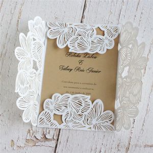 Cartes de voeux Carte d'invitation de mariage au laser rural Anniversaire de douche nuptiale 230411