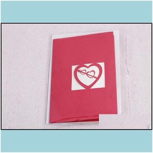 Cartes de vœux Valentin Day Gift Heart 3D Pop Up Card Poste Poste Matching Enveloppe Laser Cut Handmade Birthday P TabacCoshop Drop de Dhovw