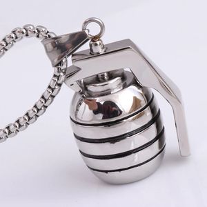 Colliers avec pendentif modèle Grenade pour femmes et hommes, en acier inoxydable, bijoux Hip Hop à la mode, cadeaux pour le cou, accessoire masculin, vente en gros