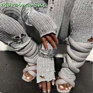 Sandalias de cuerda gris 294 Wrap Lace Up Strappy Square Toe Stiletto High Women Women Shoes Summer 2024 Llegados Solidado Sexo