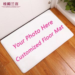 GRIDILANGO tapis de salle de bain antidérapant sur mesure | Tapis personnalisé avec Photo et nom imprimé sur le sol, tapis de porte, pour l'extérieur, livraison directe