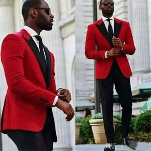 Groom for Tuxedos Nouveaux pièces d'arrivée rouges mariages meilleurs combinaisons avec des hommes d'affaires de qualité supérieure (veste + pantalon)