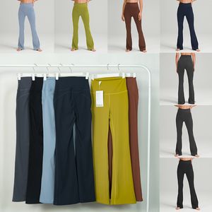 Grooves Yoga Pantalon serré Les filles sexy doivent porter Noir Chaud Rouge Bleu nuit Plusieurs couleurs Hanches Pantalon évasé pour femme Taille haute Pantalon de yoga ajusté à neuf points