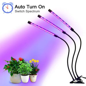 LED Grow Light for indoor plants germination seedling flowering fruiting, full spectrum 20W 40W led plant light with clip, auto ON/OFF Timer 3/9/12H