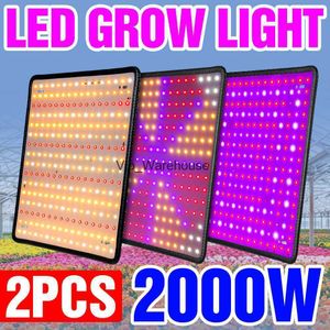 Grow Lights 2PCS LED Grow Light Lámpara de espectro completo Phyto Bulb Grow Plant Growth Lamp 1000W 2000W Luz hidropónica Tienda de semillas de flores 85-265V YQ230926 YQ230926