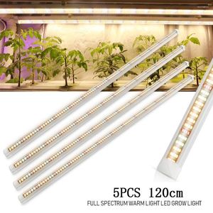 Grow Lights 5 unids / lote 120 cm LED Light T8 Tube Bar Planta Lámpara de Espectro Completo Hidropónico Para Cultivo Interior Vegs Semillas Tienda