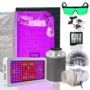 Kit completo de luces de cultivo, caja de cultivo, tienda de campaña para cultivo de plantas, juego completo de habitación oscura para interiores con ventilador y filtro