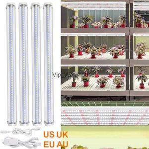 Grow Lights EU Plug in LED Tube Strip Light Bars 5000K Blanc Spectre Complet LED Grow Light T5 Phytolamp pour Plantes Hydroponique Lampe de Croissance YQ230926 YQ230926