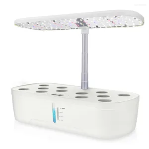 Système de culture hydroponique de jardin intérieur, 12 dosettes, Kit de Germination de plantes avec lumière LED réglable en hauteur