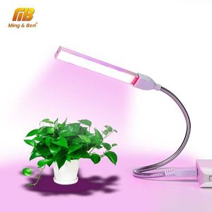 Grow Lights MINGBEN USB LED Plant Light 3W 5W DC 5V IR UV Growing Full Spectrum Flexible Grow Lights Phyto Lamp pour Garden House Flower P230413