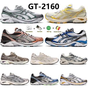 GT 2160 Diseñador Running Zapes White Pure Silver Gold Blanco Beige marrón marrón GT-2160 Hombres Mujeres Trainers Sports Sports Jogging Walking Shoes 36-45