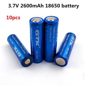 GTK 10 pièces capacité réelle rechargeable 3.7V 18650 2600mAh li ion batterie pour RC jouet e-cigarettes téléphone sans fil perceuse sans fil