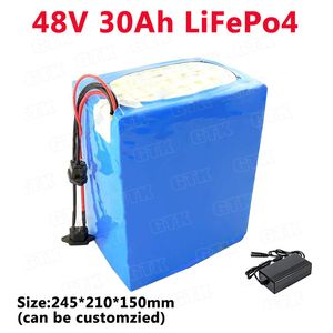 GTK lifepo4 48v 30ah 40ah lifepo4 battery pack with BMS for 2200w 48v electric bicycle bike 1500w motor triciclo+5A Charger